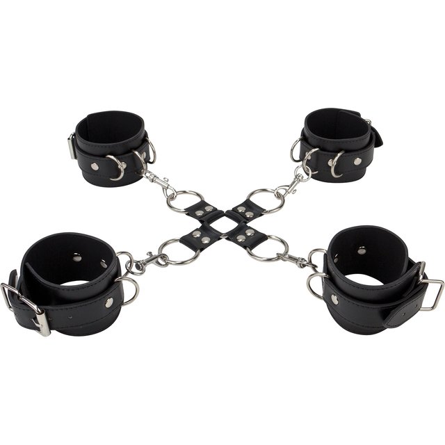 Hog Tie Cuir Leather Hand And Legcuffs 3
