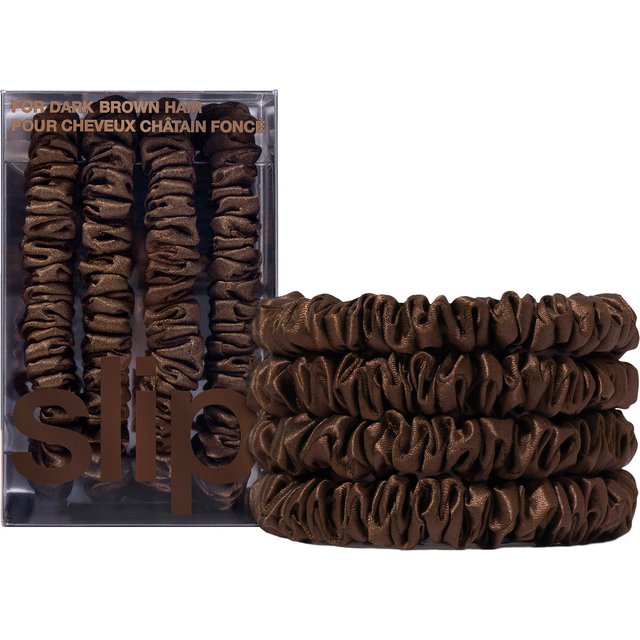 Slip Skinny Scrunchies - 4 Pack - Dark Brown