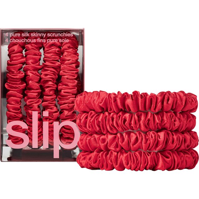 Slip Pure Silk Skinny Scrunchies - Red