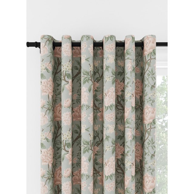 Laura Ashley Tapestry Floral Chenille Blush Eyelet Curtain