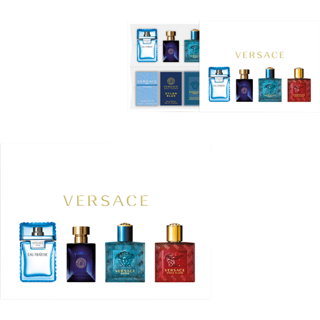 Versace Men Miniature Set = 4x5ml Eau Fraiche + Dylan Blue + Eros EdT + Eros Flame