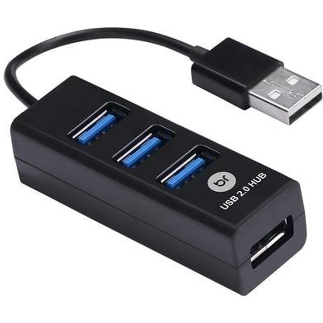 HUB USB 2.0 Bright, 4 Portas, Preto - 59