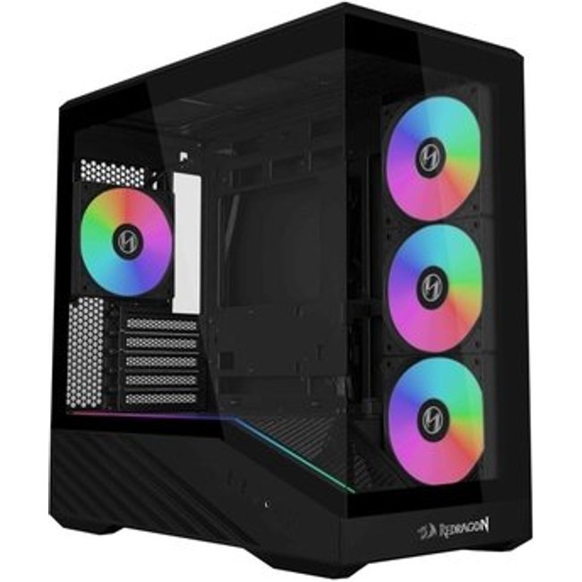 Gabinete Gamer Lian Li Vector V100 Mini Redragon Spec, Micro-ATX, Lateral em Vidro Temperado, ARGB, Inclui 4 Fans, Preto - OE809RX