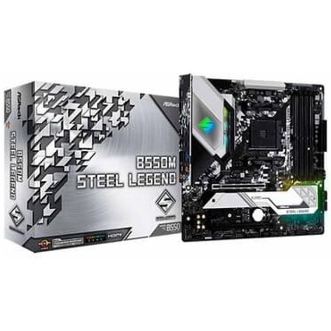 Placa-Mãe ASRock B550M Steel Legend, AMD AM4, Micro ATX, DDR4, Preto - 90-MXBCU0-A0UAYZ