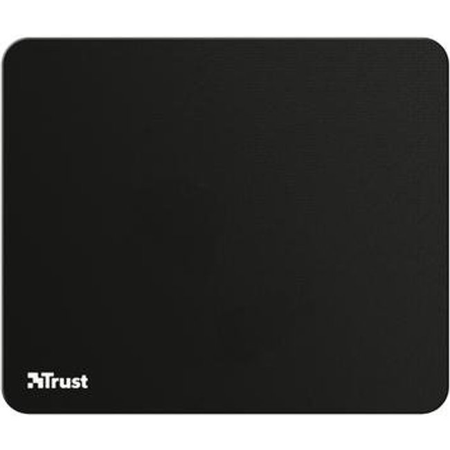 Mousepad Trust Médio (250x210mm), Superfície Otimizada, Antiderrapante, Preto - 24193