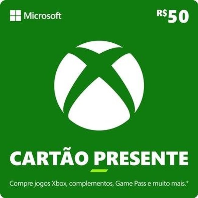 Gift Card Xbox: 50 Reais - Código Digital