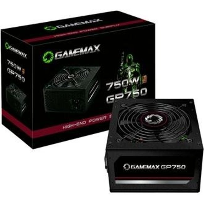 Fonte Gamemax GP750, 750W, 80 Plus Bronze, PFC Ativo, Com Cabo, Preto - GP750