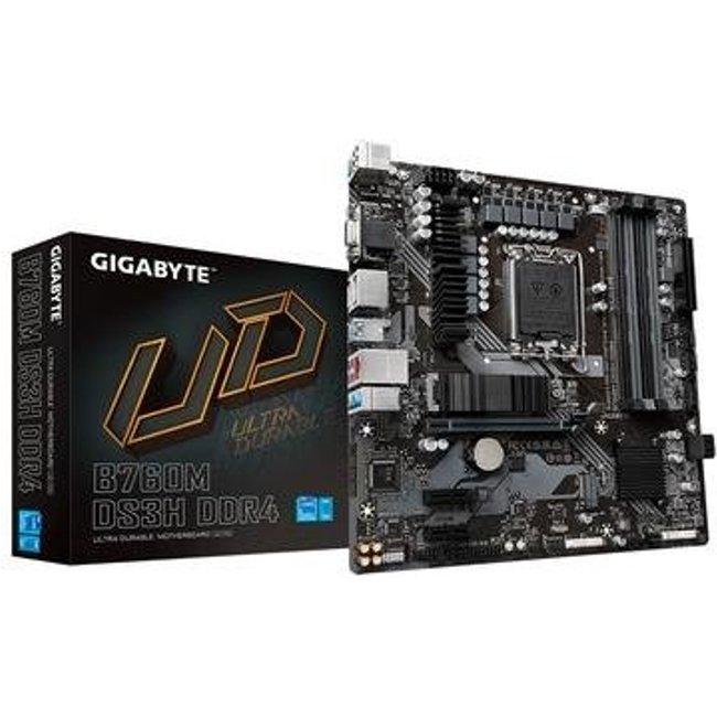 Placa-Mãe Gigabyte B760M DS3H Rev. 1.0, LGA1700, DDR4, Preto - B760M DS3H DDR4