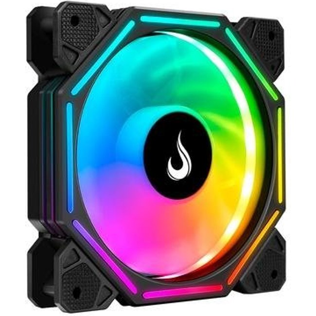 Ventoinha Rise Mode Hex Turbine PWM, 120mm, ARGB, Preto - RM-H-ARGB-TOR-B
