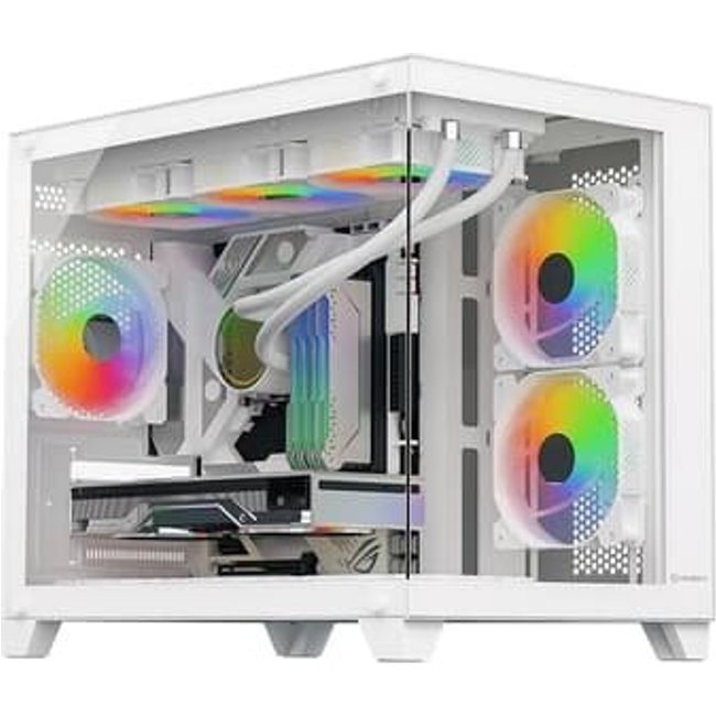 Gabinete Gamer Husky Dome 210, Mini Tower, M-ATX, Lateral e Frontal em Vidro, Sem FANs, Branco - HGN210BR