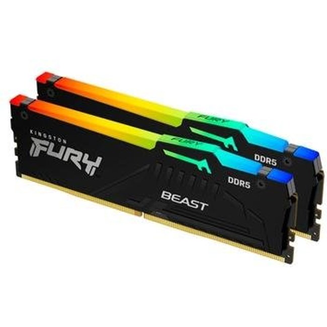 Memória RAM Kingston Fury Beast Expo, RGB, 64GB (2X32GB), 6000MT/s, DDR5, DIMM, CL30, Preto - KF560C30BBEAK2-64