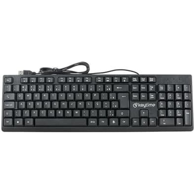 Teclado Keytime Typeflow, USB 2.0, Membrana, Full Size, ABNT2, Preto - KYT00009