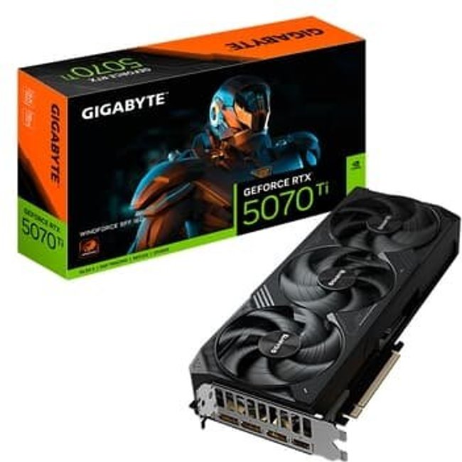 Placa de Vídeo Gigabyte RTX 5070 Ti WINDFORCE SFF 16G NVIDIA GeForce, 16GB, GDDR7, 256bits, DLSS, Ray Tracing - 9VN507TW-00-G10