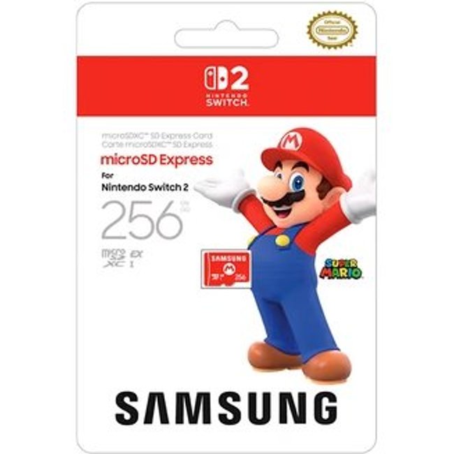 Cartão Samsung microSD 256GB Express para Nintendo Switch 2