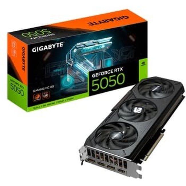 Placa de Vídeo Gigabyte RTX 5050 GAMING OC 8G NVIDIA GeForce, 8GB GDDR6, 128bits, RGB,DLSS, Ray Tracing - GV-N5050GAMING OC-8GD