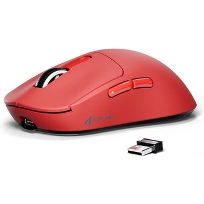 Mouse Gamer sem Fio Attack Shark X3 Tri-Mode, 26.000 DPI, Sensor Óptico PAW3395, 6 Botões Programáveis - Vermelho