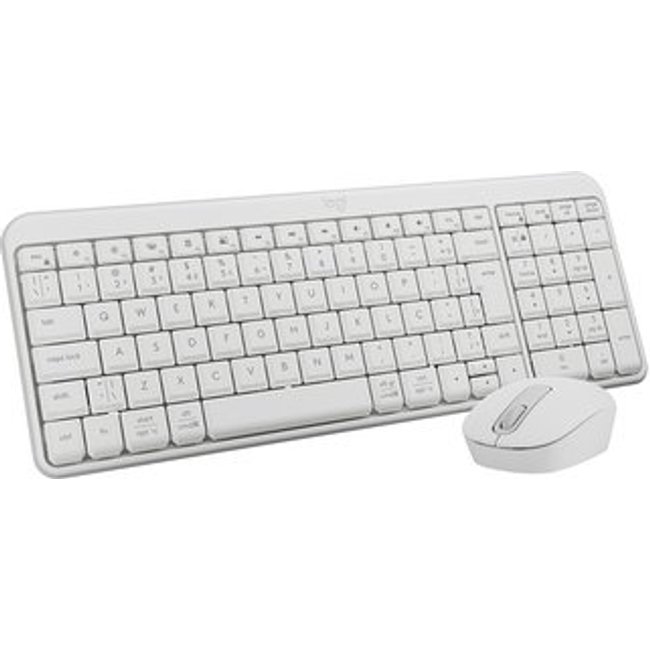Kit Teclado e Mouse Sem Fio Logitech MK250 Compacto, Mouse Ambidestro, Bluetooth, ABNT2, Compatível PC e Mac, Branco - 920-013517
