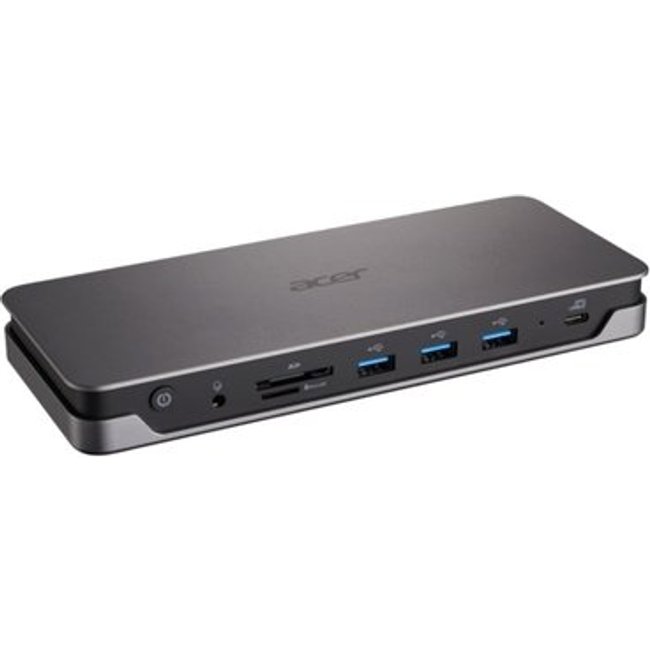 HUB DockStation Acer ADK233 USB-C para 2x HDMI 2.0, DisplayPort 1.4, 3x USB 3.1, USB-C 3.1, Ethernet, Áudio, Cartão SD, Preto - GP.DCK11.00Q