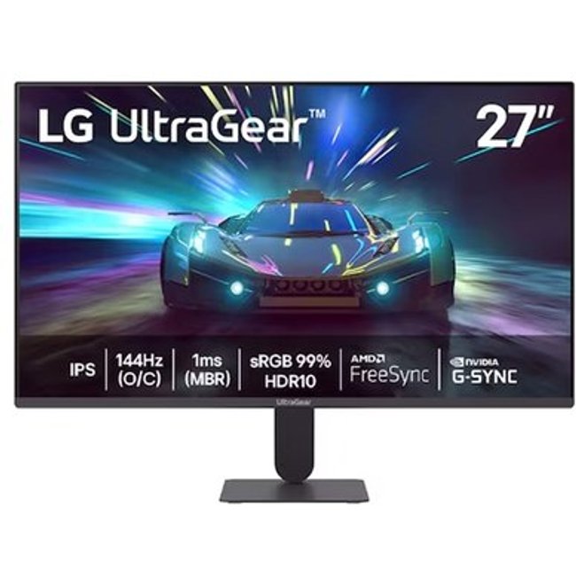 Monitor Gamer LG UltraGear 27", Full HD, 144Hz, 1ms, IPS, G-Sync, FreeSync, HDR10, Preto - 27G411A-B