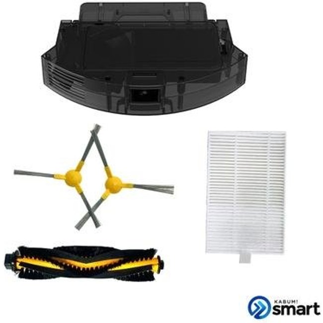 Kit reposição para Robô Aspirador KABUM! smart 500/700 - 1 Reservatório + 5 Filtros HEPA + 4 Escovas Laterais + 1 Escova Rotativa - KSHPR195