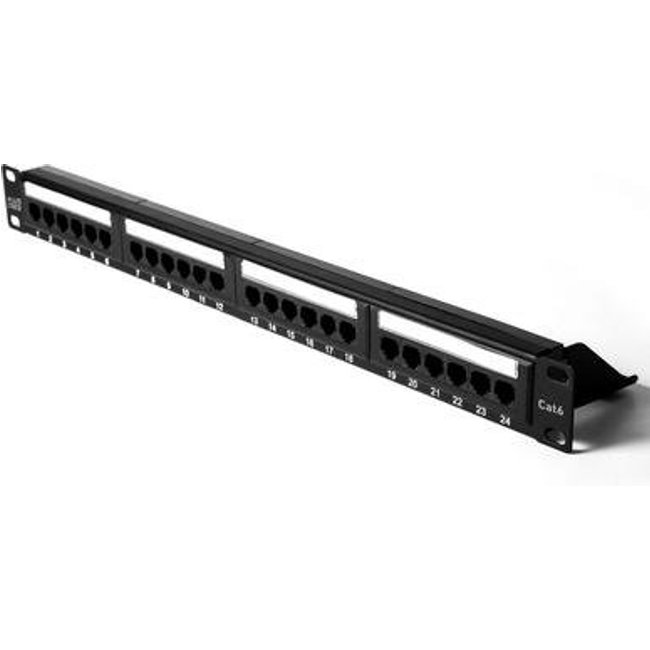 Patch Panel Plus Cable, CAT6, 24 Portas, Sem Guia, CAT.6, Preto - LA-P624
