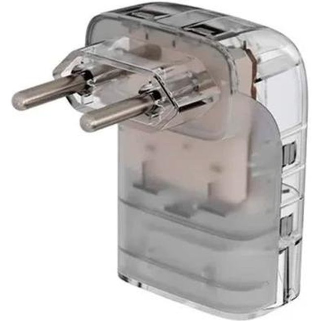 Protetor Contra Surtos Elétricos Clamper Pocket Fit 2 Pinos, Monopolar, 20A, Bivolt, Transparente - 26794