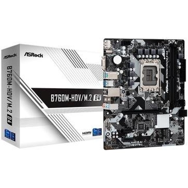 Placa-Mãe ASRock B760M-HDV/M.2 D4, Intel, Micro ATX, DDR4, Preto - 90-MXBL4*