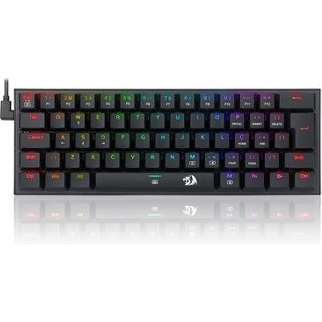 Teclado Mecânico Gamer Redragon Anivia, RGB, Switch Blue, ABNT2, Preto - K614-RGB (PT-BLUE)