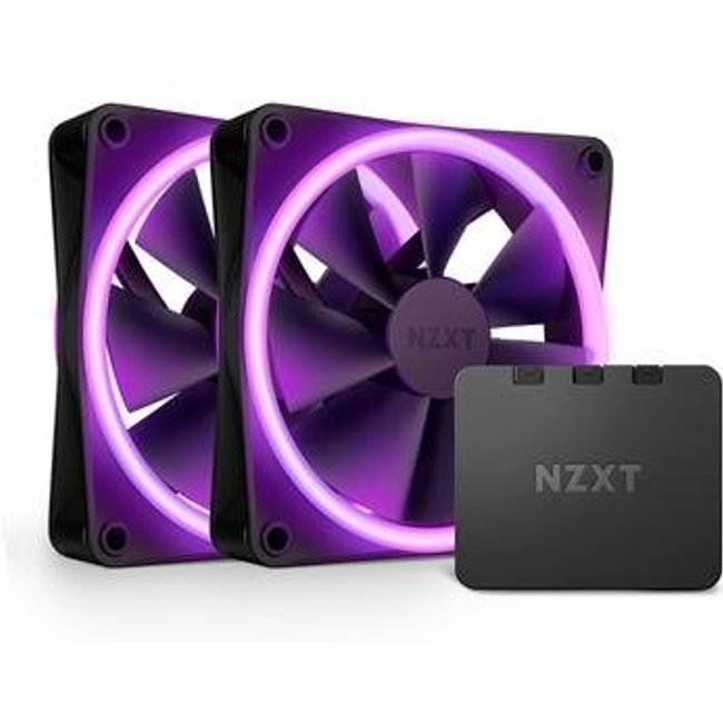 Kit com 3 Ventoinhas NZXT F120RGB Duo, 120mm, RGB, Preto - RF-D12TF-B1