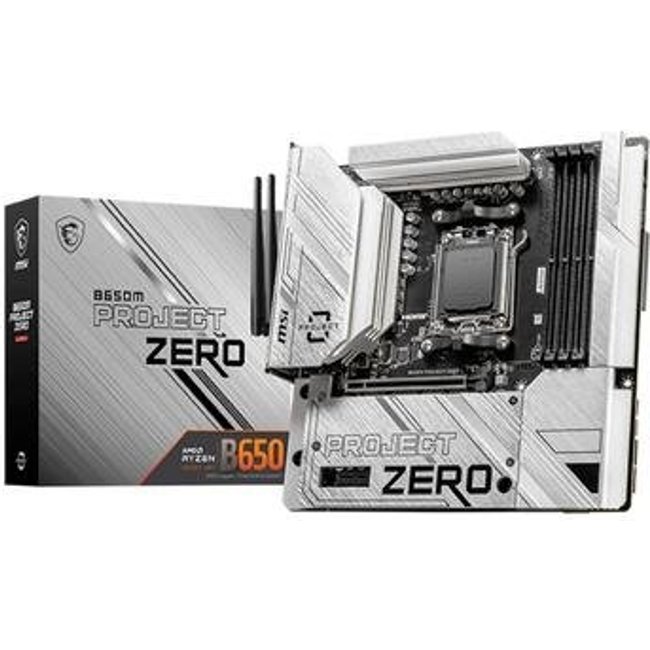 Placa-Mãe MSI B650M Project Zero, AMD AM5, M-ATX, DDR5, Preto - B650M PROJECT ZERO