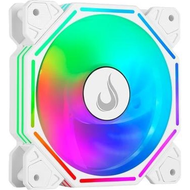 Ventoinha Rise Mode Hex Turbine PWM, 120mm, Led ARGB, Branco - RM-H-ARGB-TOR-W