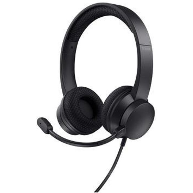 Headset Trust Ayda, Microfone com Cancelamento de Ruído, Para PC, Conexão USB, Preto - 25089