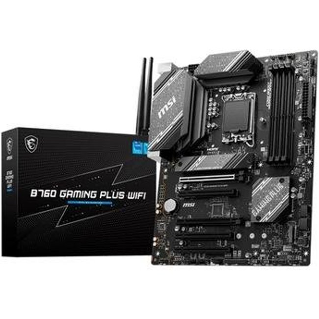 Placa-Mãe MSI B760 Gaming Plus, Intel LGA 1700, ATX, DDR5, Wi-Fi, Preto - B760 GAMING PLUS WIFI