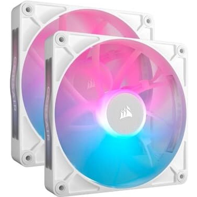 Kit com 2 Ventoinhas Corsair iCUE LINK RX140 RGB White, 140mm, Branco - CO-9051024-WW