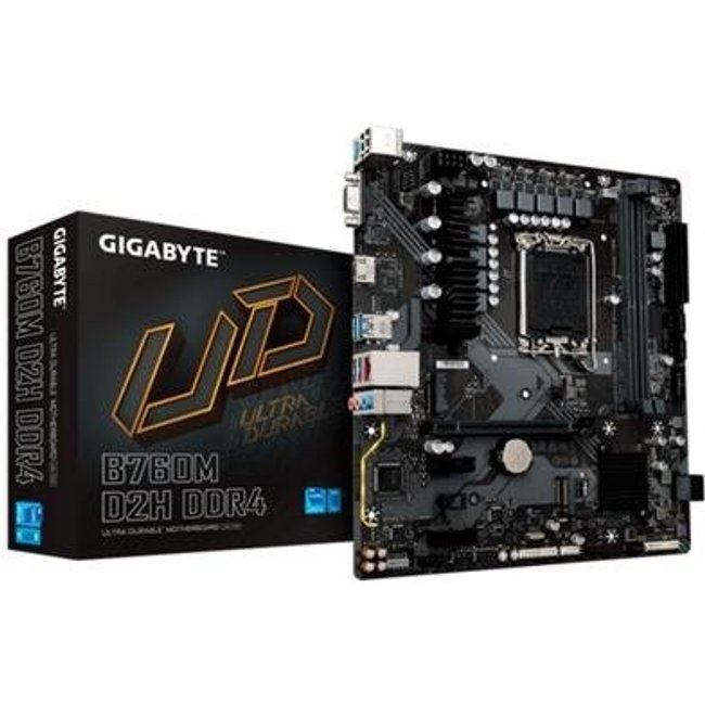 Placa-Mãe Gigabyte B760M D2H Rev.1.0, Intel LGA1700, Micro ATX, DDR4, Preto - B760M D2H