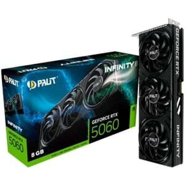 Placa de Vídeo Palit GeForce RTX 5060 Infinity 3 NVIDIA GeForce, 8GB GDDR7, 128Bits, FP4 e DLSS 4, Ray Tracing - NE75060019P1-GB2063S