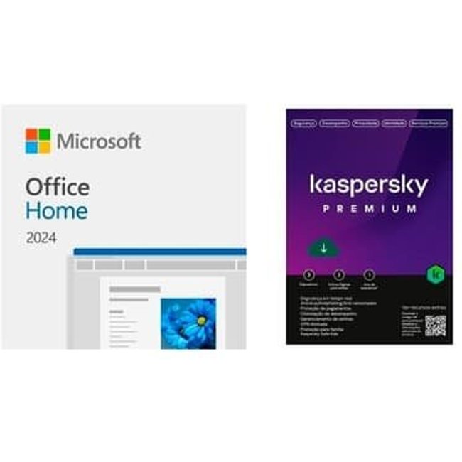 Microsoft Office Home 2024 ESD - Digital para Download + Kaspersky Antivirus Premium 3 Dispositivos 1 Ano, Digital para Download - KL1047KDCFS