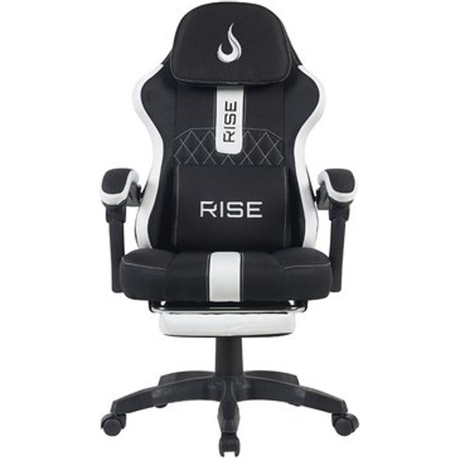 Cadeira Gamer Rise Mode Z11, Ângulo Ajustável, Tecido, Preto e Branco - RM-CG-Z11-BW