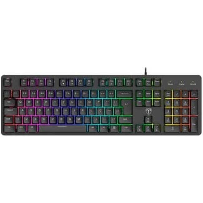 Teclado Gamer T-dagger Echo RGB, Membrana, Full Size, USB, ABNT2, Preto - T-TGK109