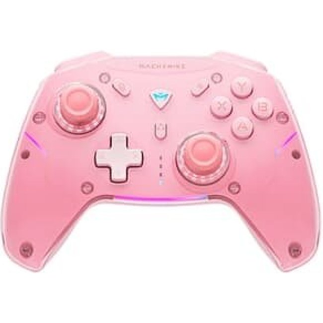 Controle Gamer, Machenike G5 Pro Max, Multiplataformas, Tri-Mode, RGB, Switch Kailh, Rosa - JJ02GJ007