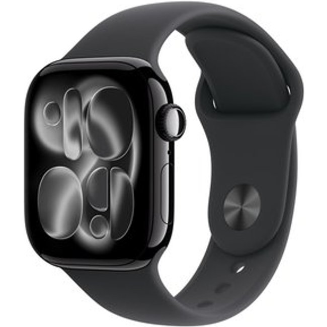 Apple Watch Series 11 GPS + Cellular, Caixa Preta Brilhante de Alumínio de 42 mm, Pulseira esportiva Preta, Tamanho P/M - MF834AM/A