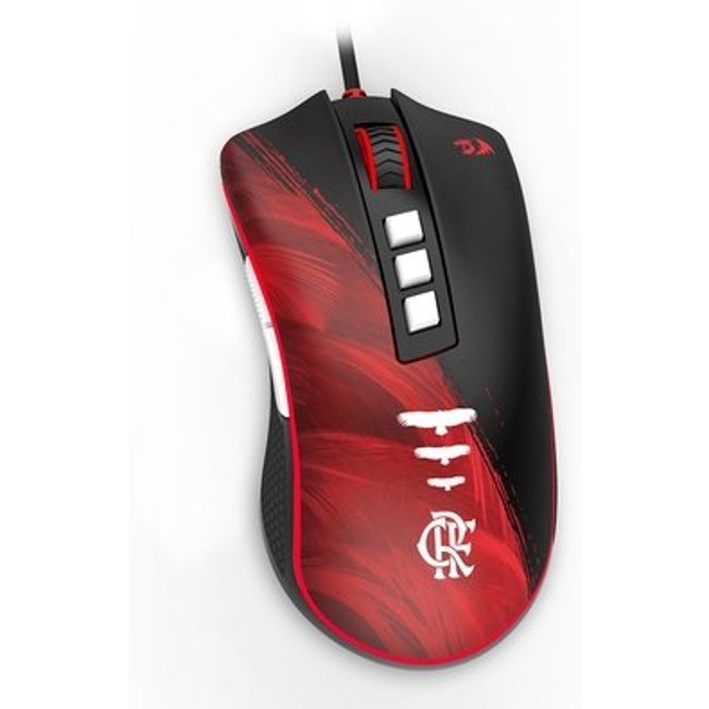 Mouse Gamer Redragon Flamengo Attack, 12400 DPI, Sensor PMW3327, USB, Preto e Vermelho - Fl711
