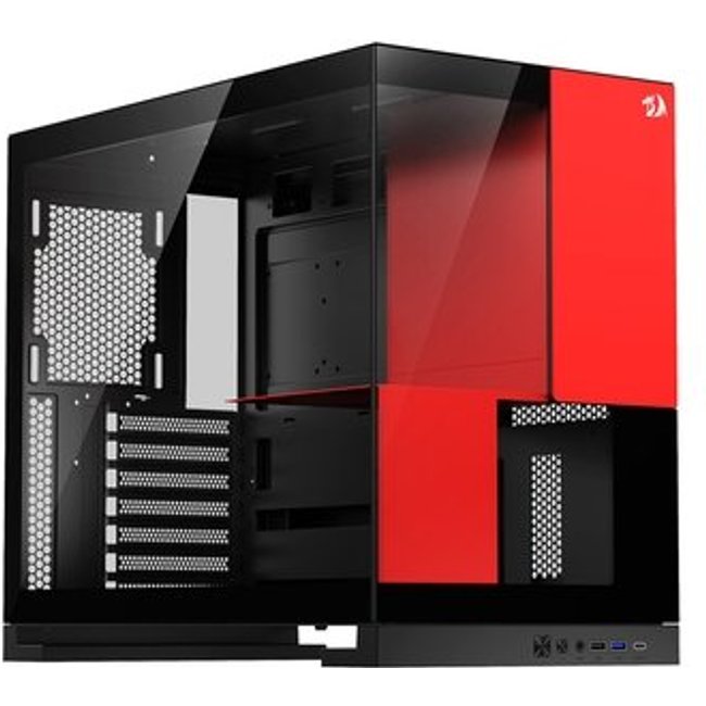 Gabinete Gamer Redragon Eternal P&V, Mid Tower, ARGB, ATX, Lateral em Vidro, Sem Fans, Preto e Vermelho - CA-612BR