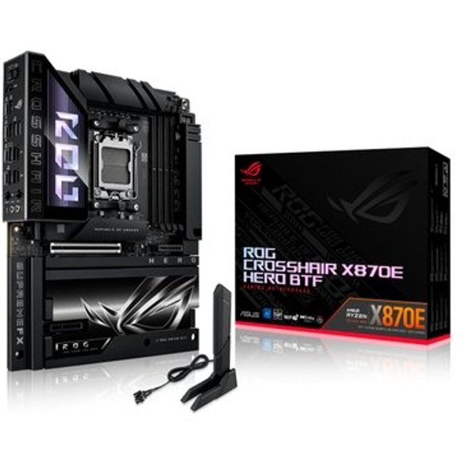 Placa Mãe ASUS ROG CROSSHAIR X870E HERO BTF, AMD AM5, ATX, DDR5, RGB, Wi-fi 7, Preto - 90MB1MX0-M0EAY0