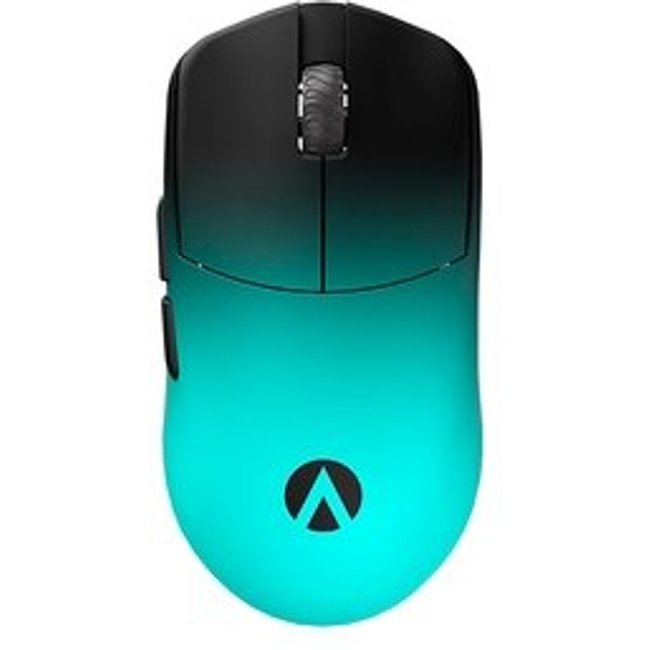 Mouse Gamer Sem Fio Lamzu Maya X, AimLabs Edition, 8000Hz, Sensor PWM 3950, DPI 30000, Ultra-Leve, Preto e Turquesa - 6975637430282