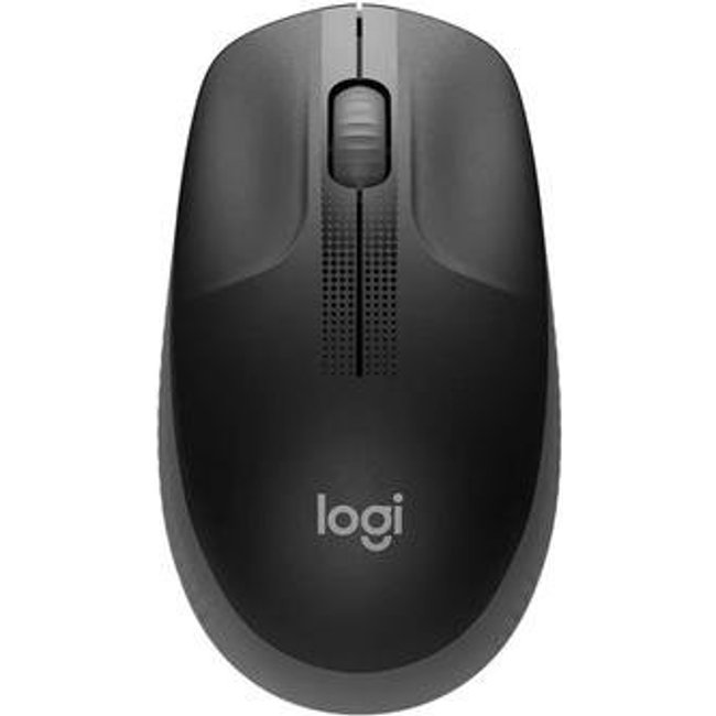 Mouse sem fio Logitech M190 com Design Ambidestro de Tamanho Padrão, Conexão USB e Pilha Inclusa, Cinza - 910-005902