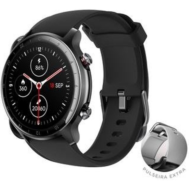 SmartWatch Husky Sports 700 GPS, Preto, Pulseira Extra Cinza, Com GPS - HSPH004