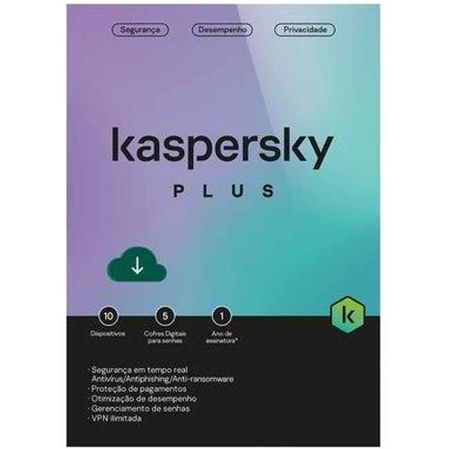 Kaspersky Antivírus Plus 10 Dispositivos 1 Ano, Digital para Download - KL1042KDKFS