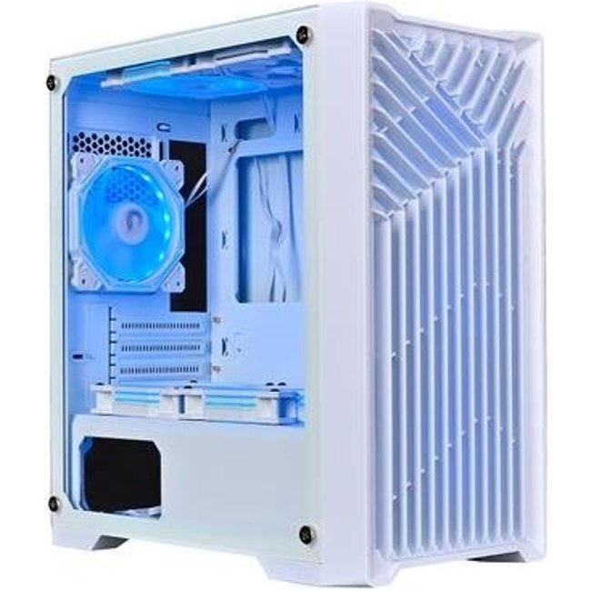 Gabinete Gamer Rise Mode X1, Mid Tower, ATX, Lateral em Vidro Temperado, Sem FANs, Branco - RM-X1-01-FW