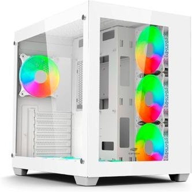 Gabinete Gamer C3Tech Gaming Aquarius MT-G910WH, Mid Tower, ATX, Lateral em Vidro Temperado, Branco - MT-G910WH